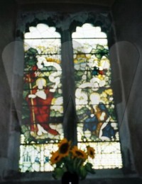 Window dedicated to Ethelreda Mary Burrell at St. Mary&#039;s Church, Shipley, West Sussex, England.