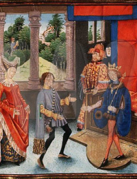 St Hubert of Liège offers his services to Pepin of Heristal
