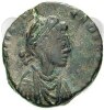 Galla Placidia on a coin struck by her son Valentinian III.