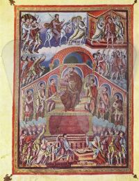 Artist&#039;s depiction of Solomon&#039;s court - Ingobertus, c. 880.