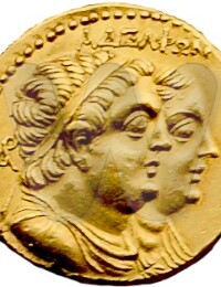 Ptolemy II Philadelphus (front), and his sister/wife Arsinoe II