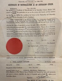 Hans Jellinek naturalization Certificate 1954