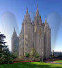 Salt Lake Temple is the centerpiece of the 10-acre Temple Square in Salt Lake City, Utah.