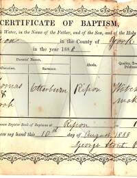 Baptism Certificate for Emily Otterburn