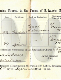 Marriage Certificate for Cyril and Emily