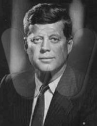 John Fitzgerald Kennedy, 35th President of the United States (1961-1963).